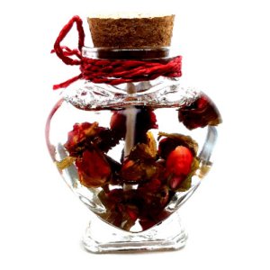 Doğal Gül Dekorlu Aşk Mum 8x6 cm