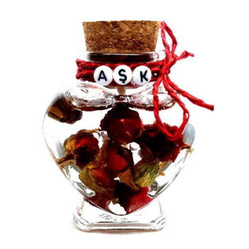 Doğal Gül Dekorlu Aşk Mum 8x6 cm