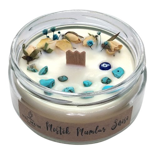 Firuze Doğal Taşlı Soya Mum  240 gr