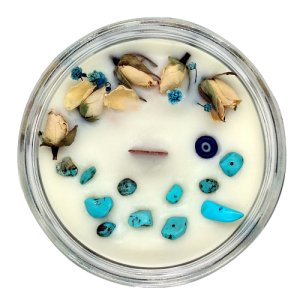 Firuze Doğal Taşlı Soya Mum  240 gr