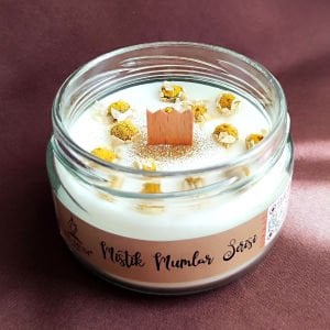 Papatya Dekorlu Kokulu Soya Mum