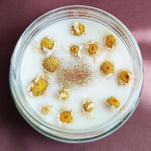 Papatya Dekorlu Kokulu Soya Mum