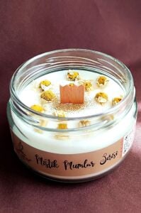 Papatya Dekorlu Kokulu Soya Mum