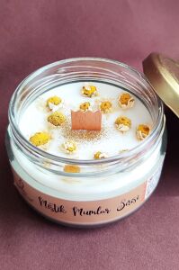 Papatya Dekorlu Kokulu Soya Mum