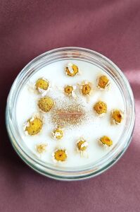 Papatya Dekorlu Kokulu Soya Mum