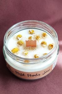 Papatya Dekorlu Kokulu Soya Mum