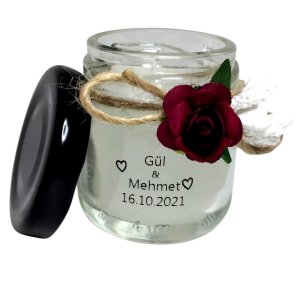 Mor Çiçekli Hediyelik Mum (25 adet )