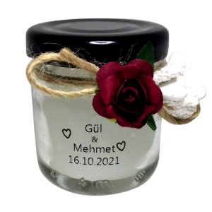 Mor Çiçekli Hediyelik Mum (25 adet )