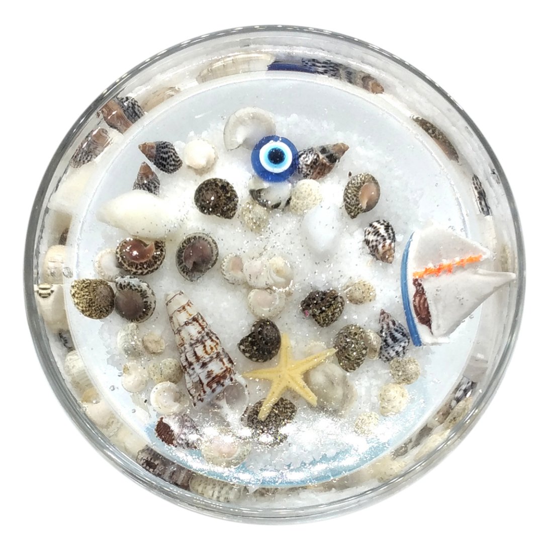 Deniz Konseptli Kadeh Jel Mum 300 gr