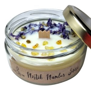 Sitrin ( Para Taşı ) Doğal Taşlı Para Ritüeli | Soya Mum 300 gr |