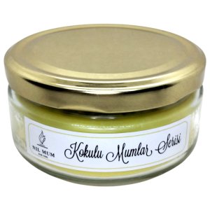 Sarı Sonbahar Lavanta & Vanilya Kokulu Mum 300 gr.