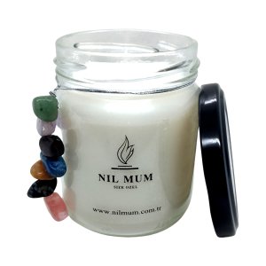 Nil Mum Çakra Taşlı Meditasyon Mumu 295 gr.
