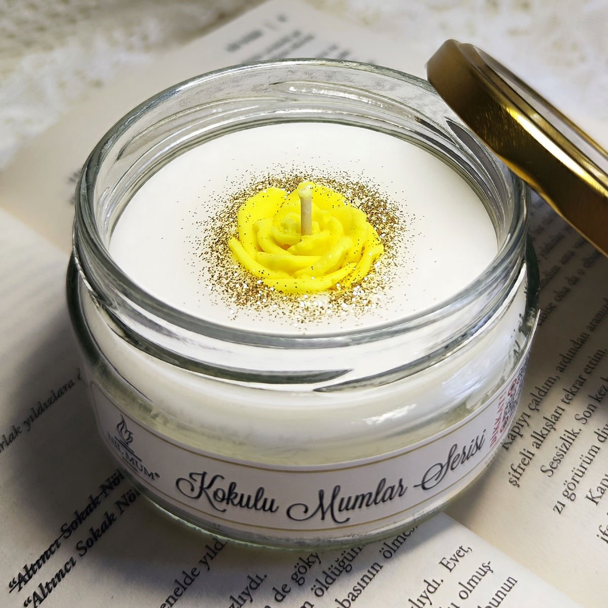 Sarı Papatya Vanilya Kokulu Soya Mumu