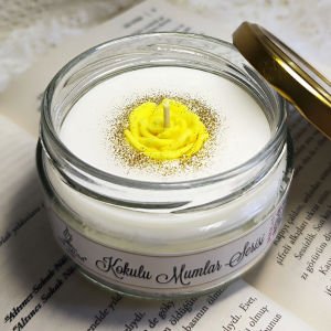 Sarı Papatya Vanilya Kokulu Soya Mumu