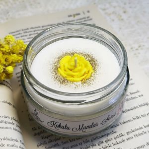 Sarı Papatya Vanilya Kokulu Soya Mumu