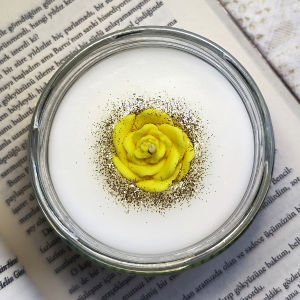 Sarı Papatya Vanilya Kokulu Soya Mumu