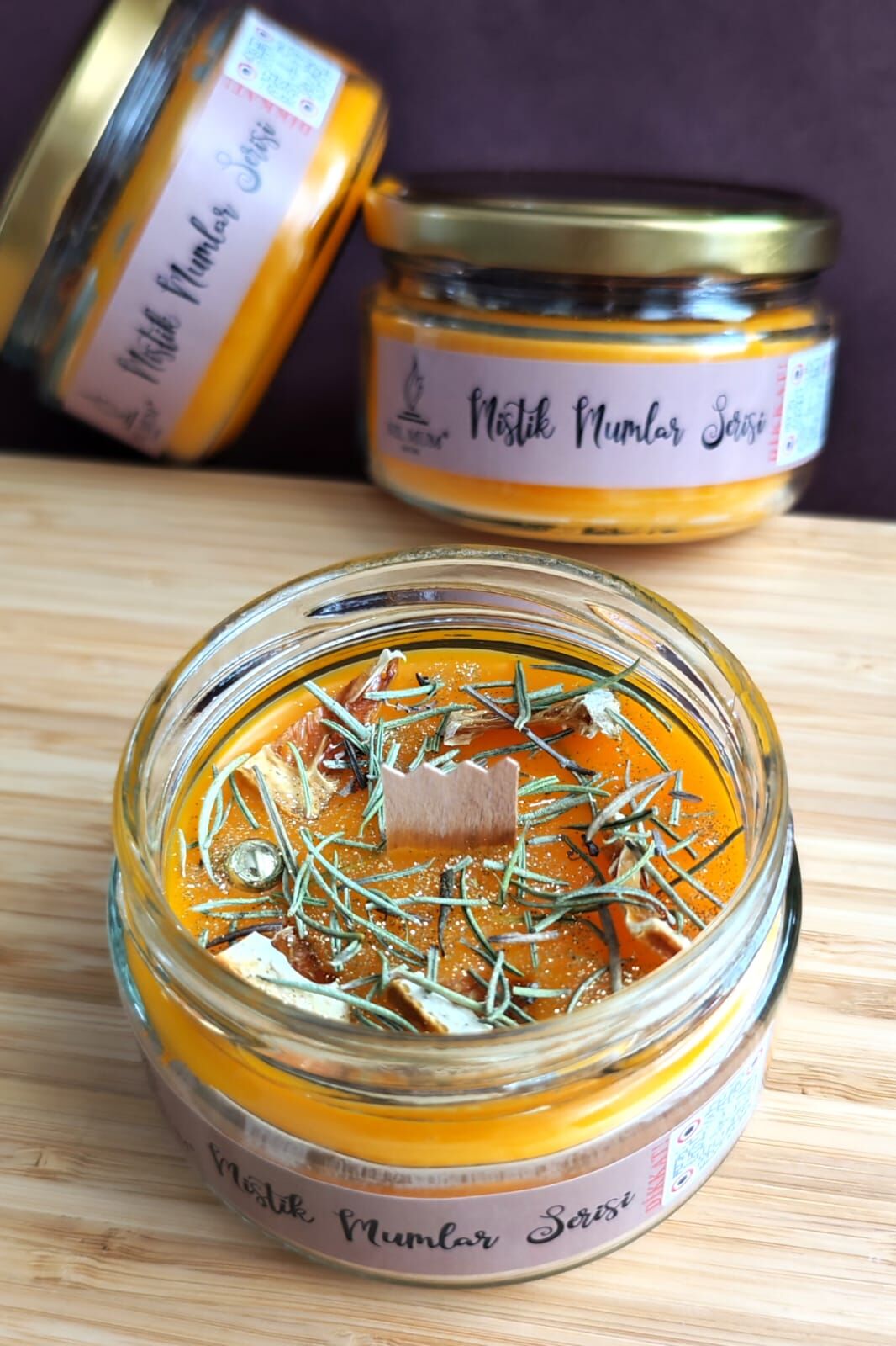 Aşk & Huzur Mumu Biberiye ve Portakal Ritüeli 300 gr.