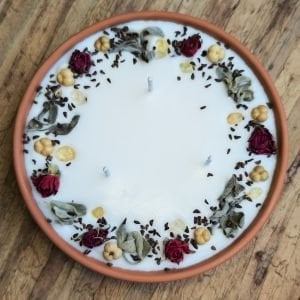 Nil Mum Sitrin  ( Para Taşı ) Taşlı Otantik Ritüel Soya Mumu 330gr