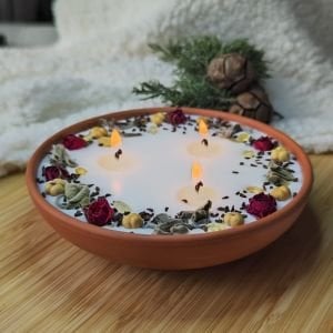 Nil Mum Sitrin  ( Para Taşı ) Taşlı Otantik Ritüel Soya Mumu 330gr