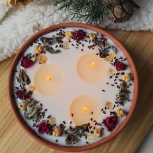 Nil Mum Sitrin  ( Para Taşı ) Taşlı Otantik Ritüel Soya Mumu 330gr