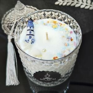 Su perisi odunsu kokulu soya mum kandili