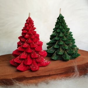 Nil Mum 2'li Yeni Yıl ( Noel ) Konseptli Çam Ağacı Mum