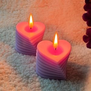 Nil Mum Sevgi Katmanları Kalp mum 2 li takım