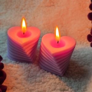 Nil Mum Sevgi Katmanları Kalp mum 2 li takım