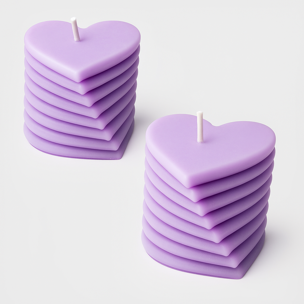 Nil Mum Sevgi Katmanları Kalp mum 2 li takım