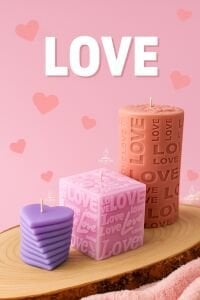 Nil Mum Aşk seti 3 lü mum takımı | Üç mum, bir aşk hikayesi |