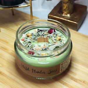 Dolunay Ritüeli Vanilya Kokulu Çağla yeşili Soya Mum 300 gr