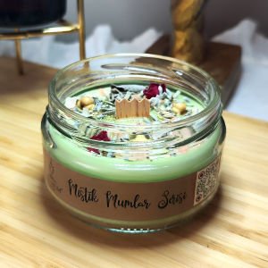 Dolunay Ritüeli Vanilya Kokulu Çağla yeşili Soya Mum 300 gr