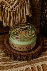 Dolunay Ritüeli Vanilya Kokulu Çağla yeşili Soya Mum 300 gr