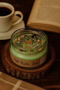 Dolunay Ritüeli Vanilya Kokulu Çağla yeşili Soya Mum 300 gr