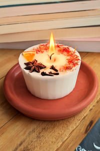 Vanilya Kokulu Şık 2 li Mum Seti