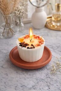 Vanilya Kokulu Şık 2 li Mum Seti