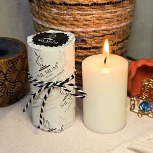 Nil Mum 2 li Sandal Ağacı Silindir Mum Seti