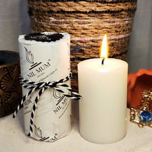 Nil Mum 2 li Sandal Ağacı Silindir Mum Seti