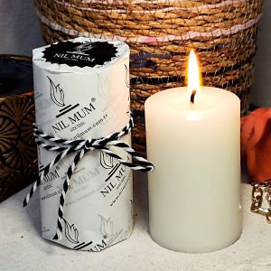 Nil Mum 2 li Sandal Ağacı Silindir Mum Seti