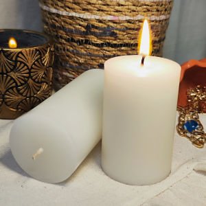 Nil Mum 2 li Sandal Ağacı Silindir Mum Seti