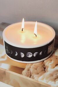 Ay Dönümü Çift Fitilli Büyük Mum | Süper Kase |