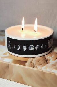 Ay Dönümü Çift Fitilli Büyük Mum | Süper Kase |