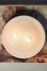 Ay Dönümü Çift Fitilli Büyük Mum | Süper Kase |