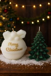 Premium Soya Yılbaşı Dekoratif Mum Seti – Merry Christmas
